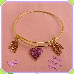 🆕✅ PURPLE EXPANDABLE WIRE BRACELET PURPLE HEART